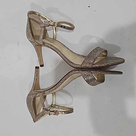 Michael Kors gold glitter high heels sandles size 9.5 party evening - Picture 6 of 14